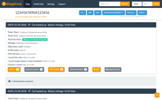 BMW ISTA vehicle info